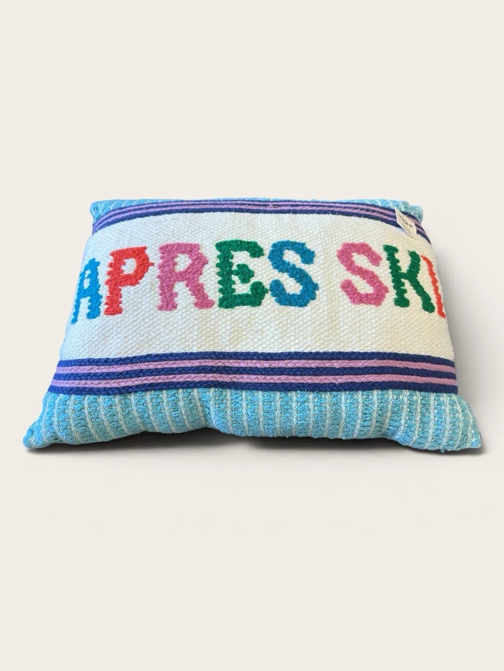 NWT Anthropologie Alden Embroidered Cotton Pillow in Apres Ski